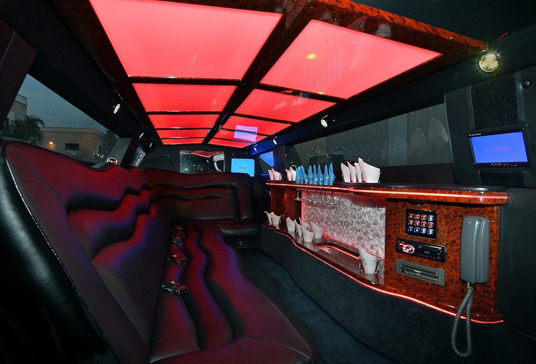 Interior of a Parker Limo Service stretch limousine